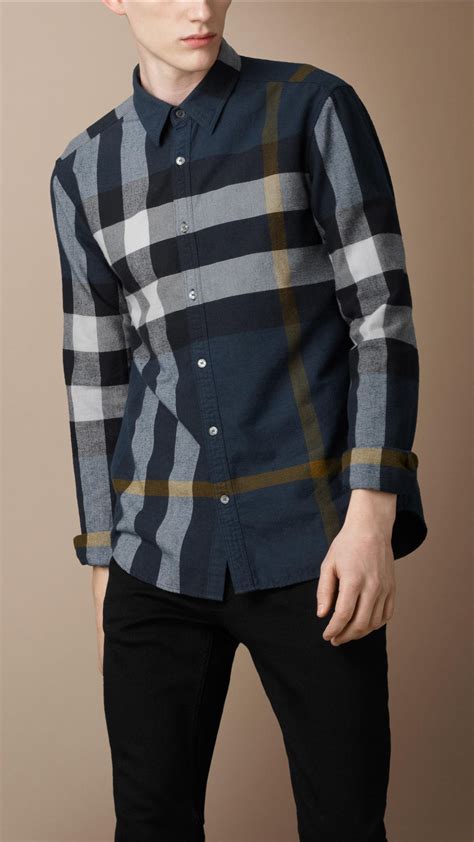 burberry mens long sleeve t shirts|Burberry flannel shirt men's.